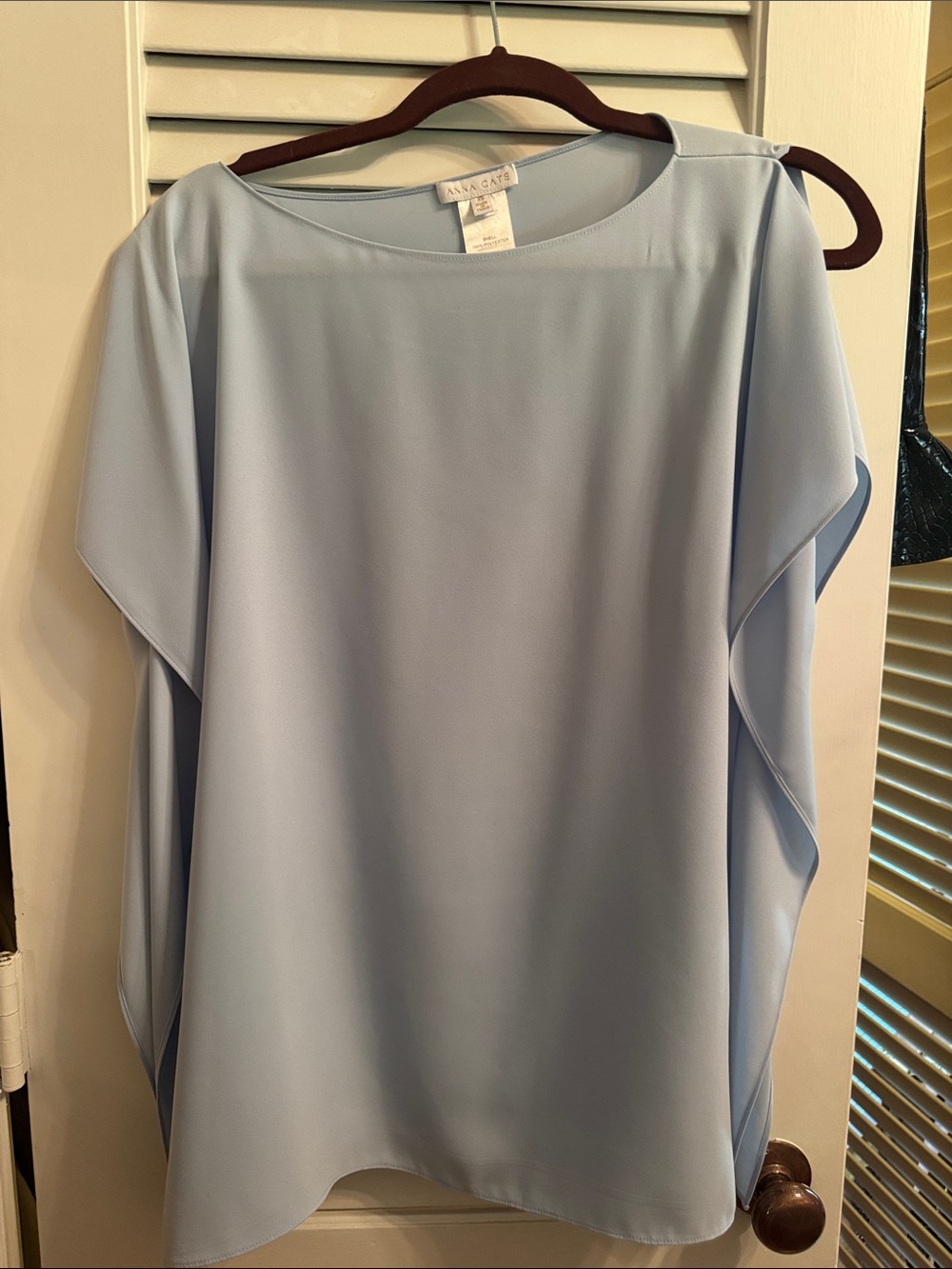 Anna Gardé Light Blue Draped Tunic Blouse